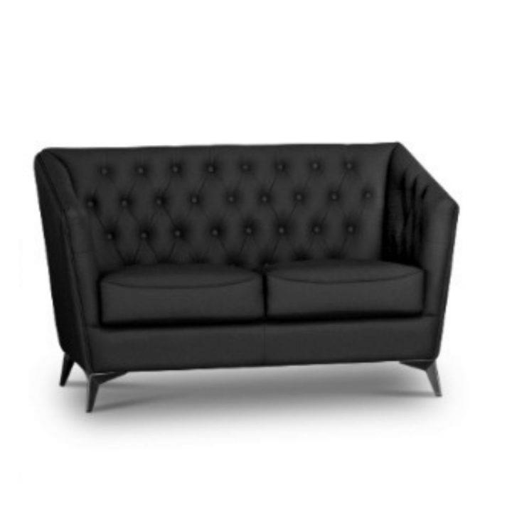 Tribeca 2 Seater Sofa - Black Faux Leather