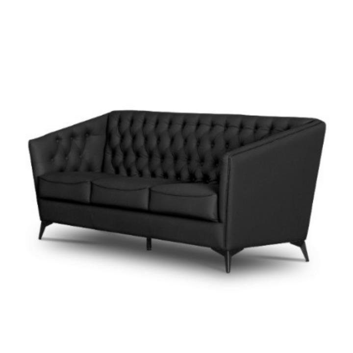 Tribeca 3 Seater Sofa - Black Faux Leather