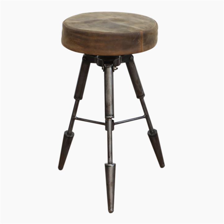 Tripod Leather Stool