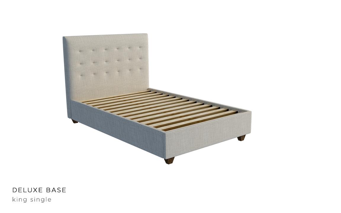 Tuck custom upholstered bed head with choice of standard base