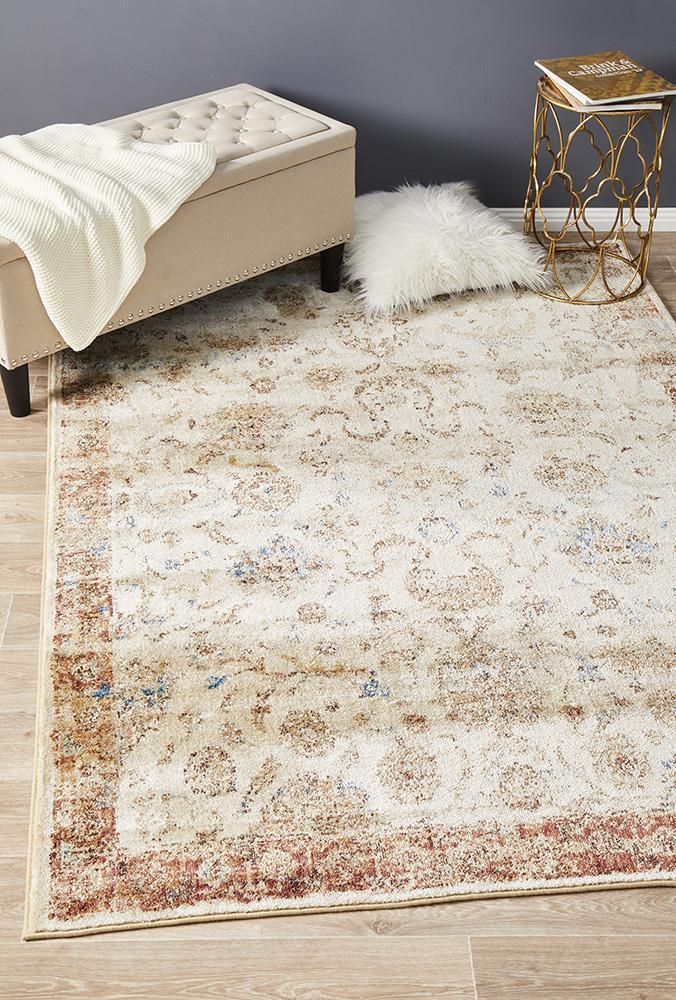 Tuskany Stunning Designer Rug Ivory Rust 400X300cm