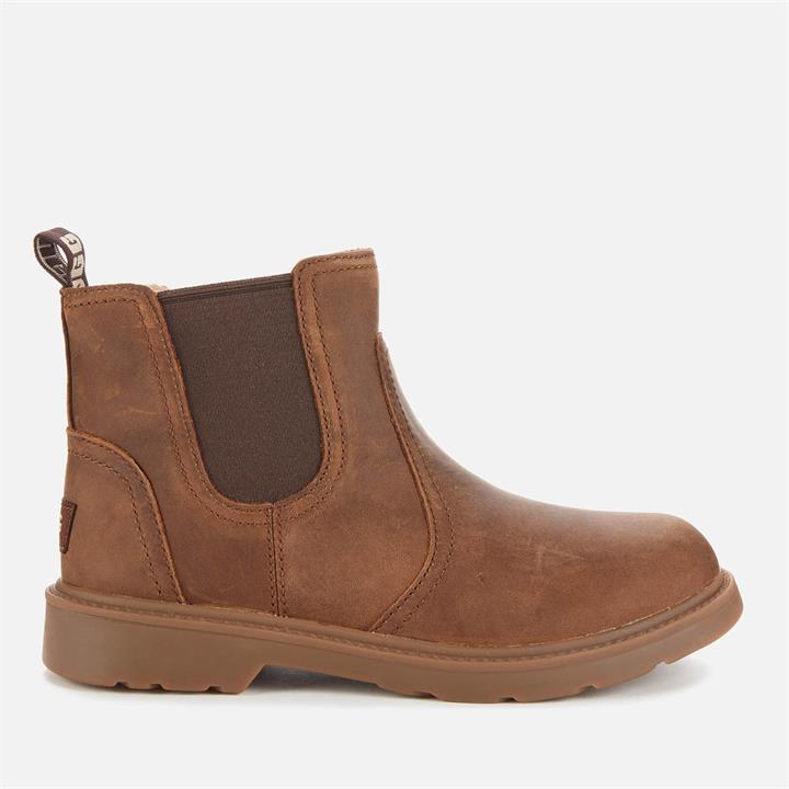 UGG Kids' Bolden Waterproof Leather Chelsea Boots - Walnut - UK 1 Kids