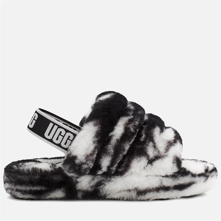 UGG Kids' Fluff Yeah Slide Marble Slippers - Black - UK 1 Kids