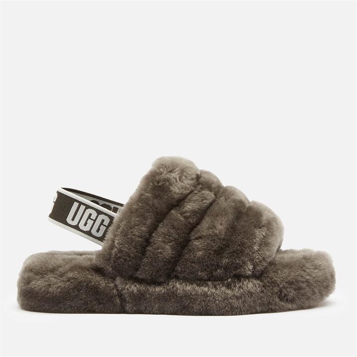 UGG Kids' Fluff Yeah Slide Slippers - Charcoal - UK 13 Kids