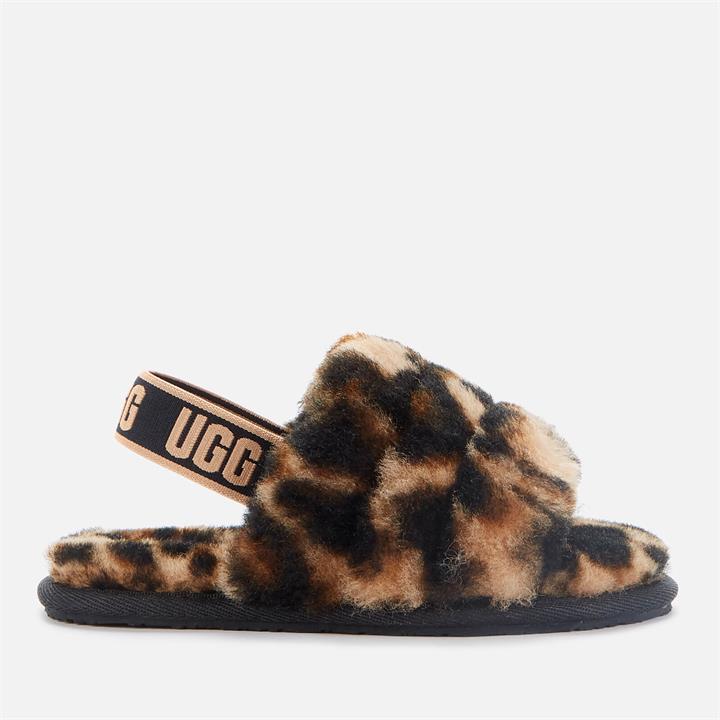 UGG Toddlers' Fluff Yeah Slide Panther Print Slippers - Butterscotch - UK 10 Kids