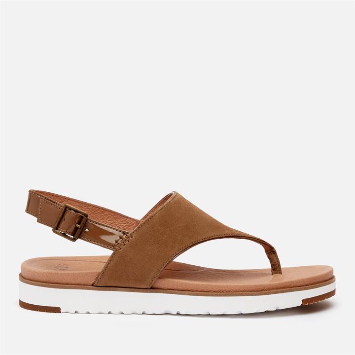 UGG Women's Alessia Suede Toe Post Sandals - Coffee Grounds - UK 3