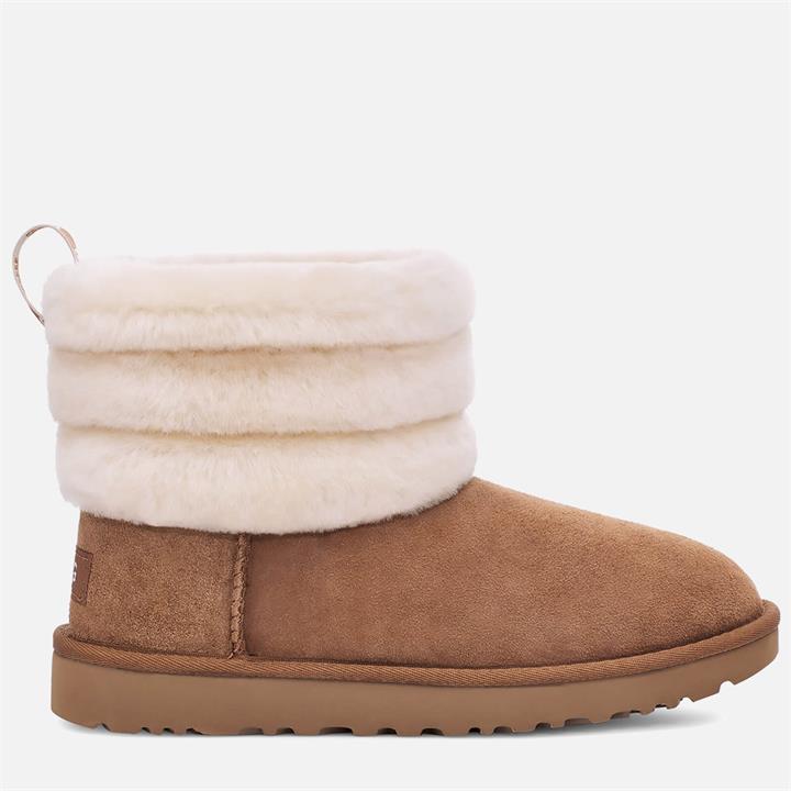 UGG Women's Fluff Mini Quilted Sheepskin Boots - Chestnut - UK 3