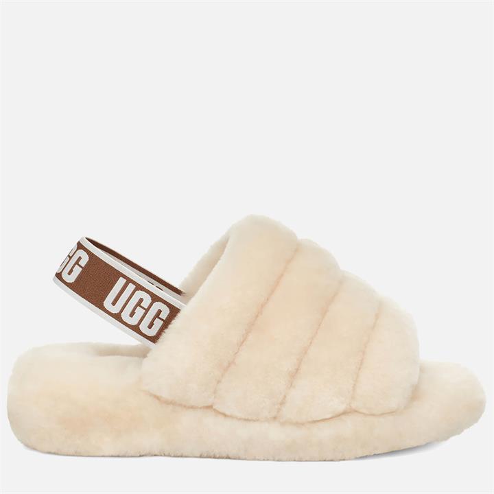 UGG Women's Fluff Yeah Slide Sheepskin Slippers - Natural - UK 3
