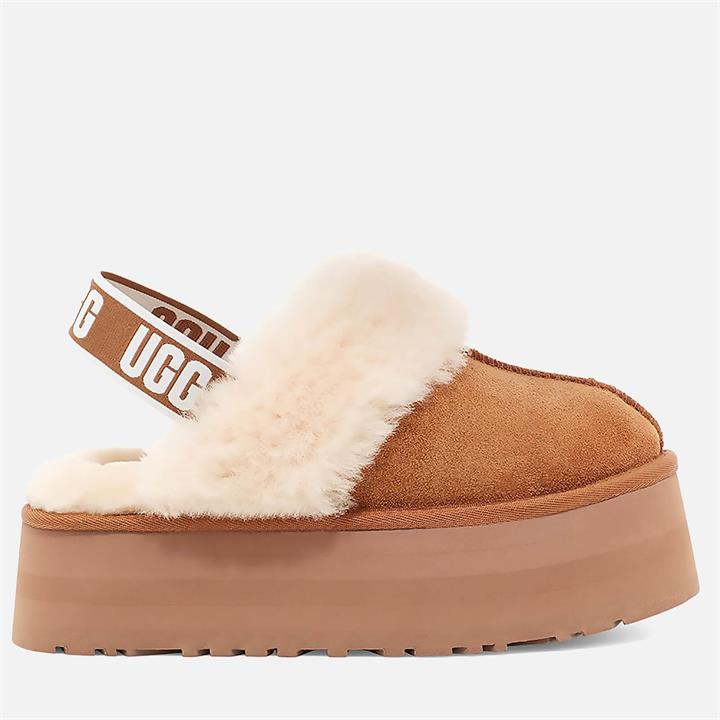UGG Women's Funkette Suede Flatform Slippers - Chestnut - UK 8