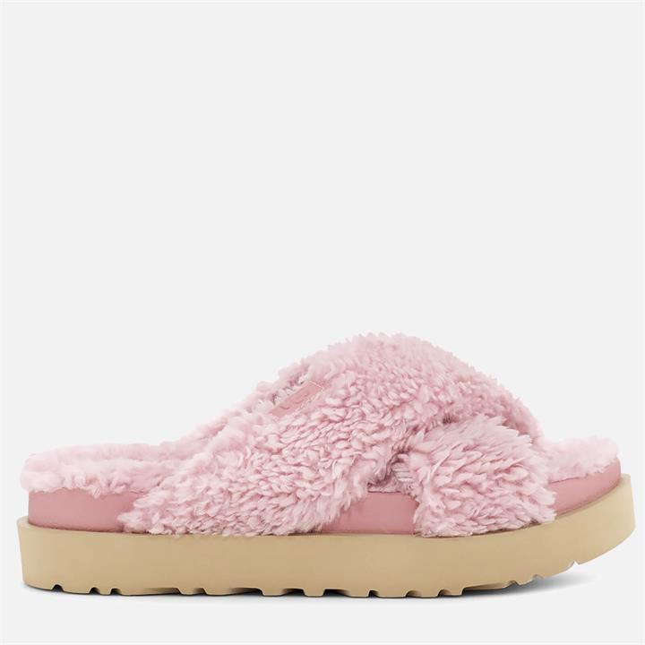 UGG Women's Fuzz Sugar Cross Slide Sustainable Slippers - Shell - UK 7