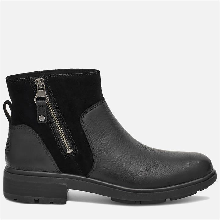 UGG Women's Harrison Zip Waterproof Leather Ankle Boots - Black - UK 4