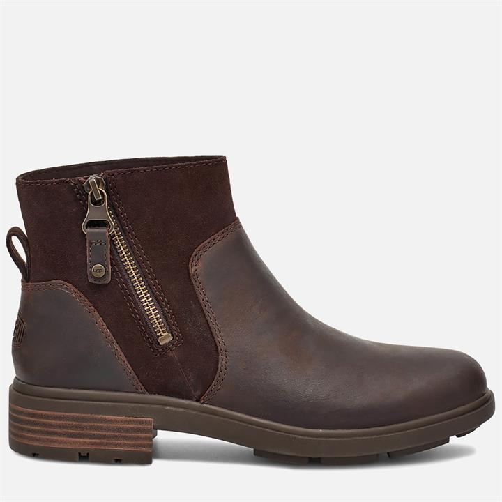 UGG Women's Harrison Zip Waterproof Leather Ankle Boots - Stout - UK 4