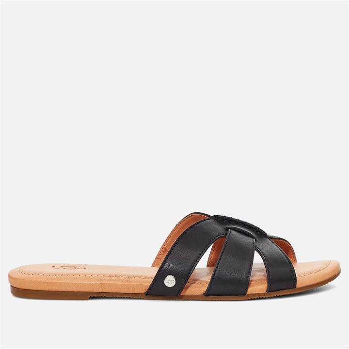 UGG Women's Teague Leather Mule Sandals - Black - UK 3