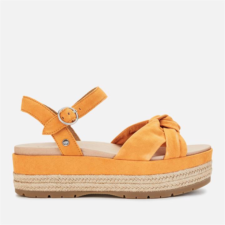 UGG Women's Trisha Suede Flatform Sandals - California Poppy - UK 5