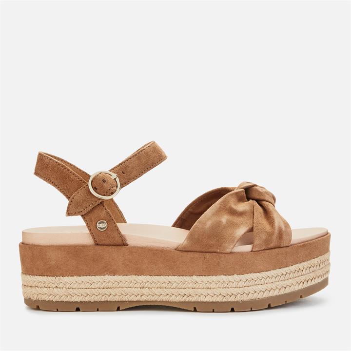 UGG Women's Trisha Suede Flatform Sandals - Chestnut - UK 4
