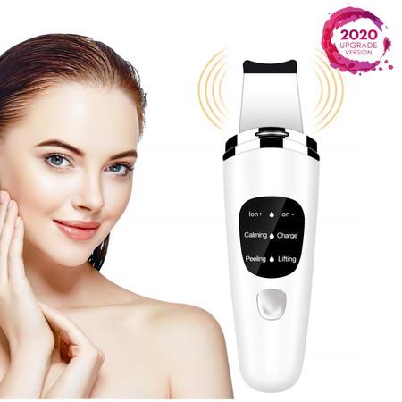 Ultrasonic Skin Scrubber-Skin Spatula, Blackhead Remover with 5 Modes, Facial Scrubber Spatula, Face Massager, Comedones Extractor for Facial Deep Cleaning