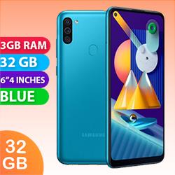 Unlocked New Samsung Galaxy M11 Dual SIM 32GB 3GB RAM Smartphone Metallic Blue (1 Year Warranty)