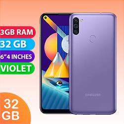 Unlocked New Samsung Galaxy M11 Dual SIM 32GB 3GB RAM Smartphone Violet (1 Year Warranty)
