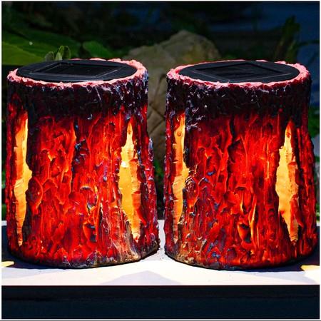 Upgraded Solar Outdoor Lights, Fire Torch Lights, Solar Powered Table Lanterns, Solar Decorative LED Light for Deck, Garden, Porch, 2Pcs