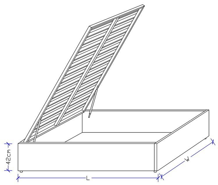 Upholstered storage standard gas lift base