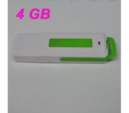 UR08 USB 2.0 Rechargeable Flash Drive Voice Recorder - Green (4GB)
