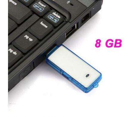 V01 Mini U Disk Digital Voice Recorder Key Chain - Blue (8GB)