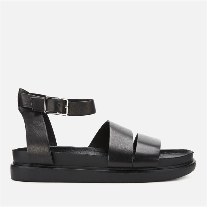 Vagabond Women's Erin Leather Flat Sandals - Black - UK 4