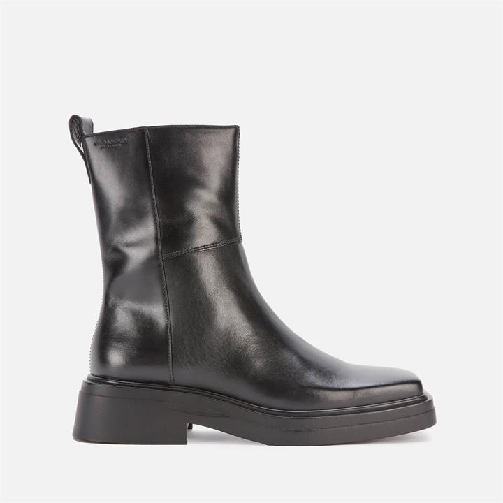 Vagabond Women's Eyra Leather Square Toe Flat Boots - Black - UK 7