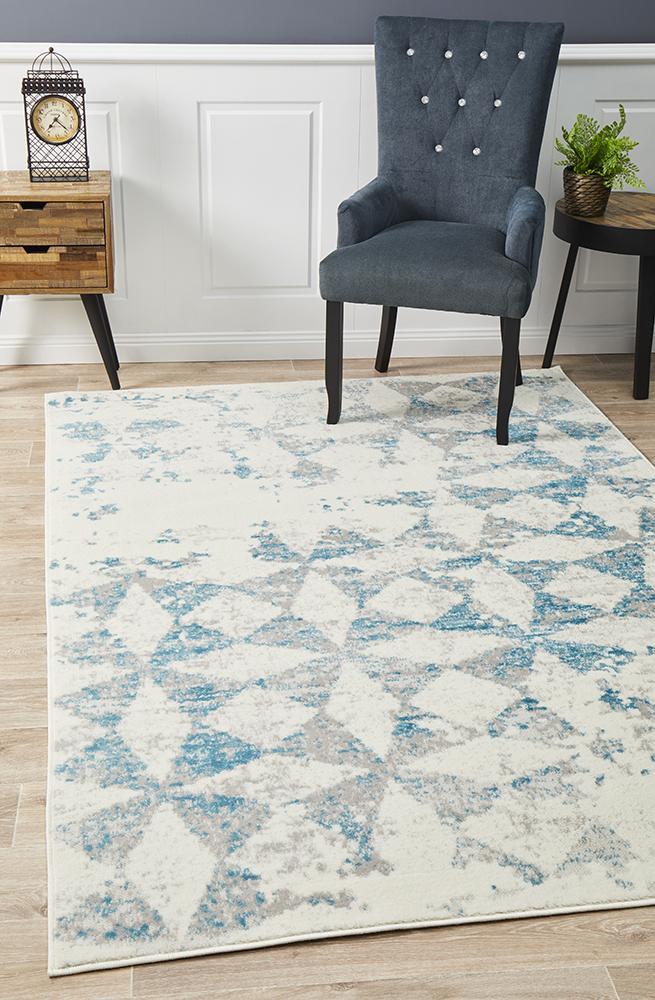 Vanessa Modern Rug Blue Grey White 230x160cm