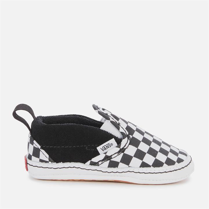 Vans Baby Slip-On V Crib Trainers - Checkerboard Black - UK 4 Baby