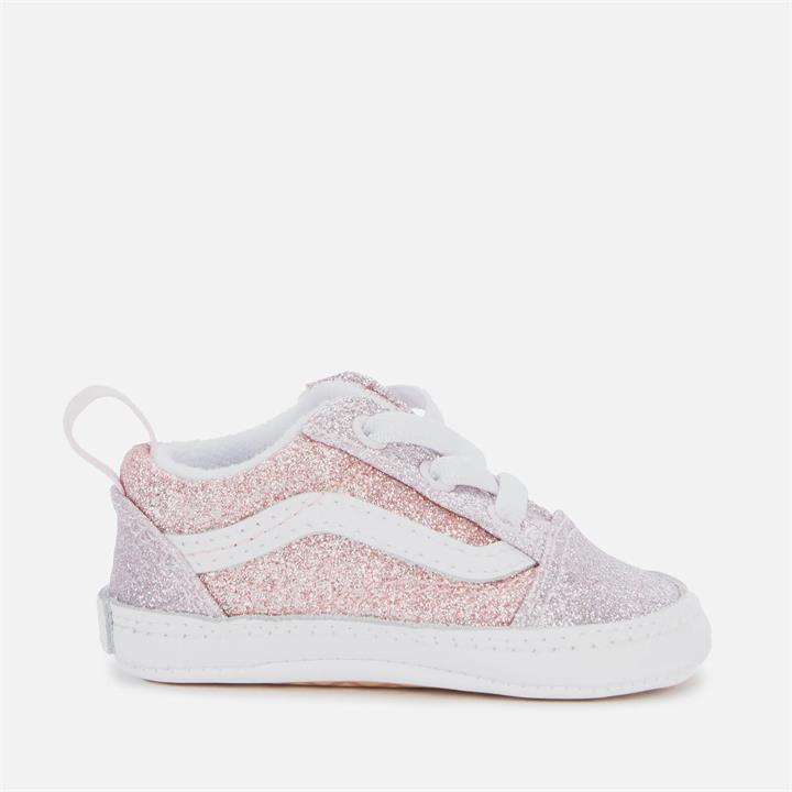 Vans Babys' Old Skool Crib Trainers - Glitter Orchid Ice/Powder Pink - UK 4 Baby