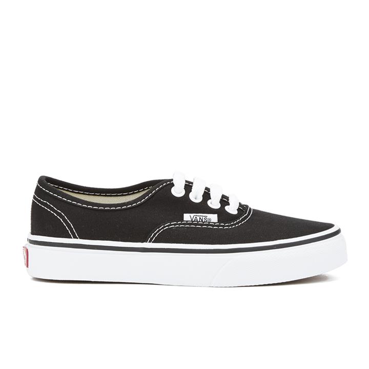 Vans Kids' Authentic Trainers - Black/True White - UK 12 Kids