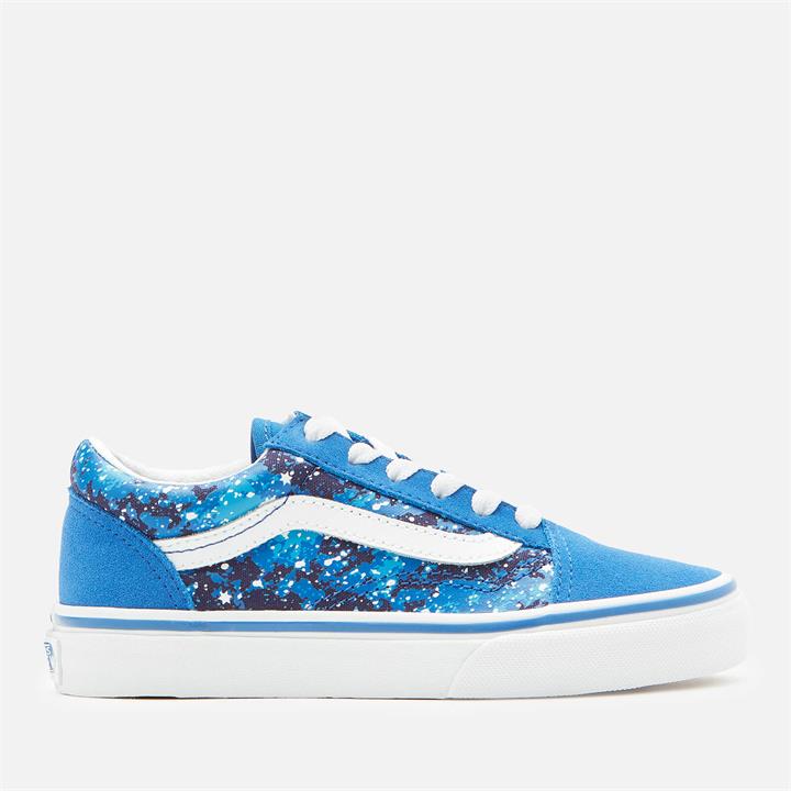 Vans Kids' Old Skool Galactic Glow Trainers - Natutical Blue/True White - UK 10.5 Kids