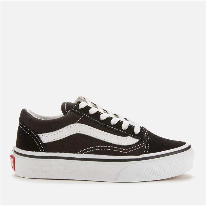 Vans Kids' Old Skool Trainers - Black/True White - UK 12 Kids