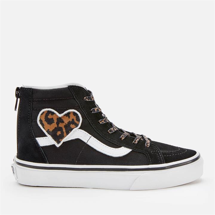 Vans Kids' SK8-Hi Zip Leopard Trainers - Heart/Black - UK 11 Kids