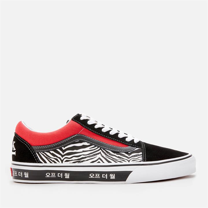 Vans Men's Korean Typography Old Skool Trainers - Racing Red/True Blue - UK 11