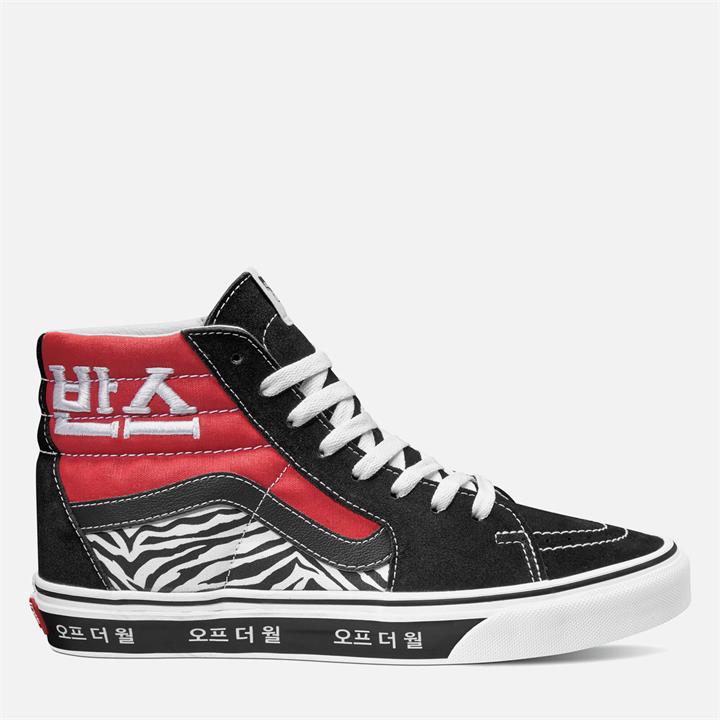 Vans Men's Korean Typography Sk8 Hi-Top Trainers - Racing Red/True Blue - UK 9