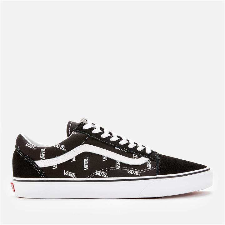 Vans Men's Vans Print Old Skool Trainers - Black/True White - UK 10