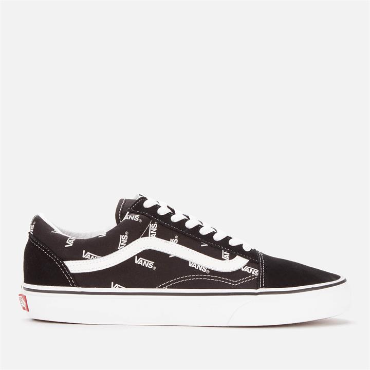 Vans Men's Vans Print Old Skool Trainers - Black/True White - UK 9