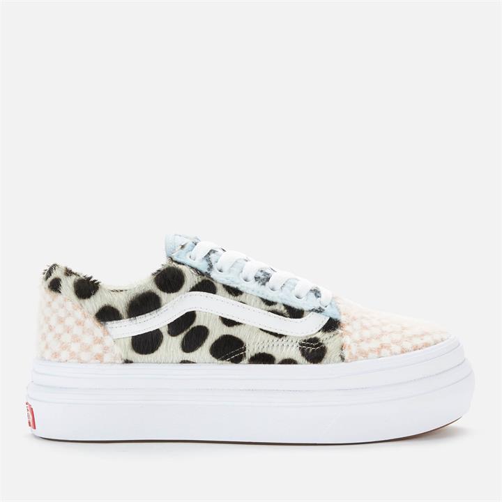 Vans Women's Mixed Cozy Super Comfycush Old Skool Trainers - Multi/True White - UK 8