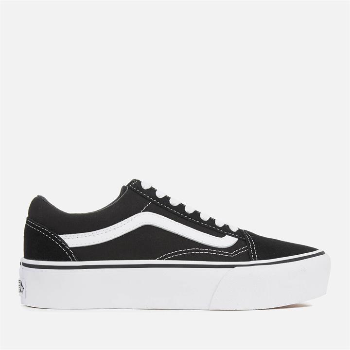 Vans Women's Old Skool Platform Trainers - Black/White - UK 4