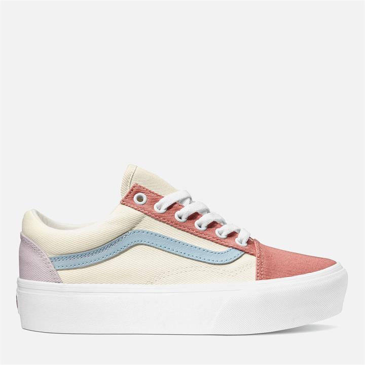Vans Women's Twll Old Skool Platform Trainers - Pastel Block/True White - UK 8