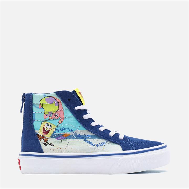 Vans X SpongeBob SquarePants Kids' SK8 -Hi Zip Trainers - Multi - UK 10 Kids
