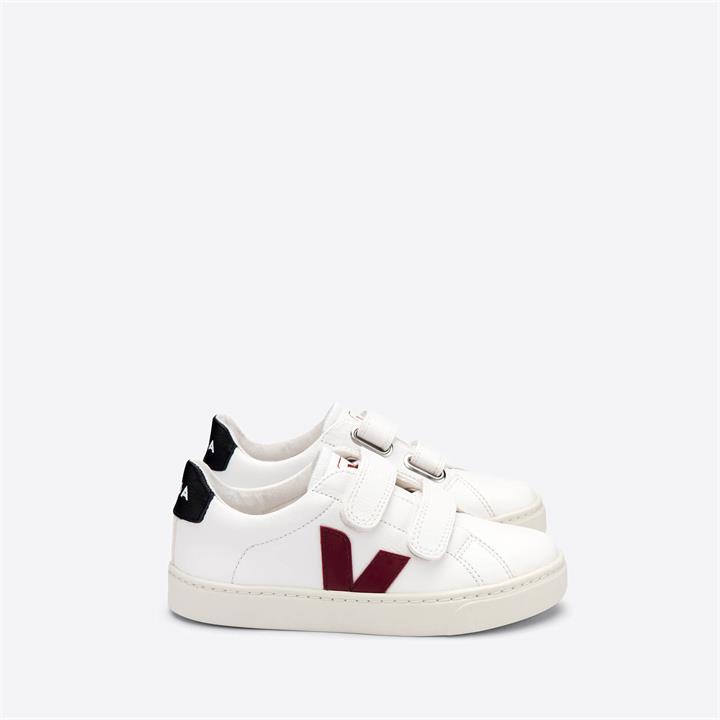 Veja Kids' Esplar Velcro Trainers - Extra-White Marsala Black - UK 9 Kids
