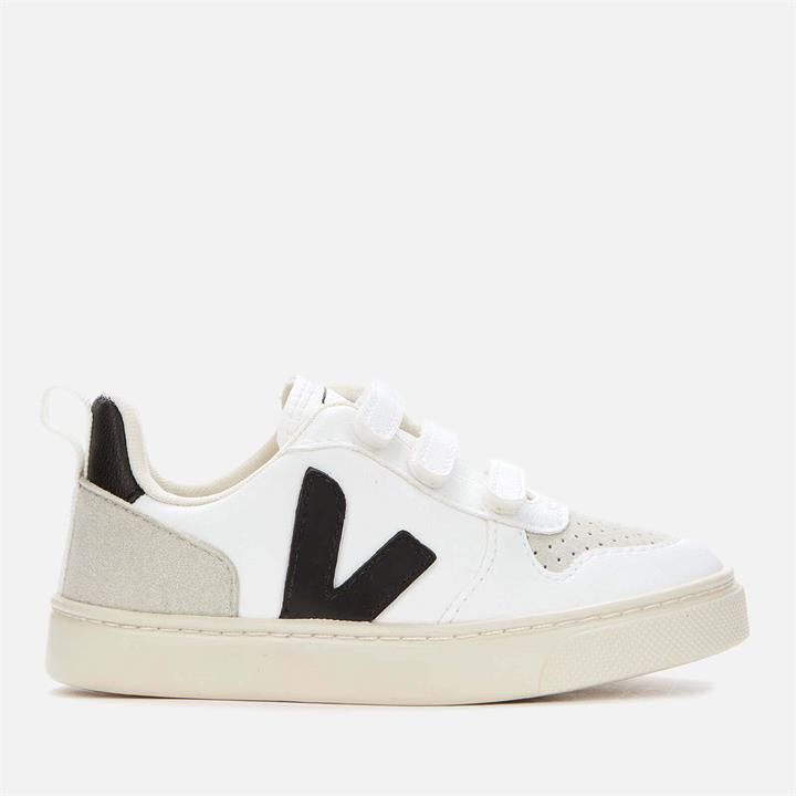 Veja Kids' V-10 Velcro Trainers - White Black - UK 3 Kids