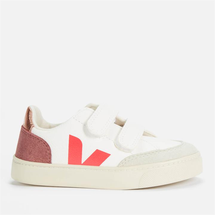 Veja Kids' V-12 Velcro Trainers - Extra White/Multi/Dried Petale - UK 10.5 Kids