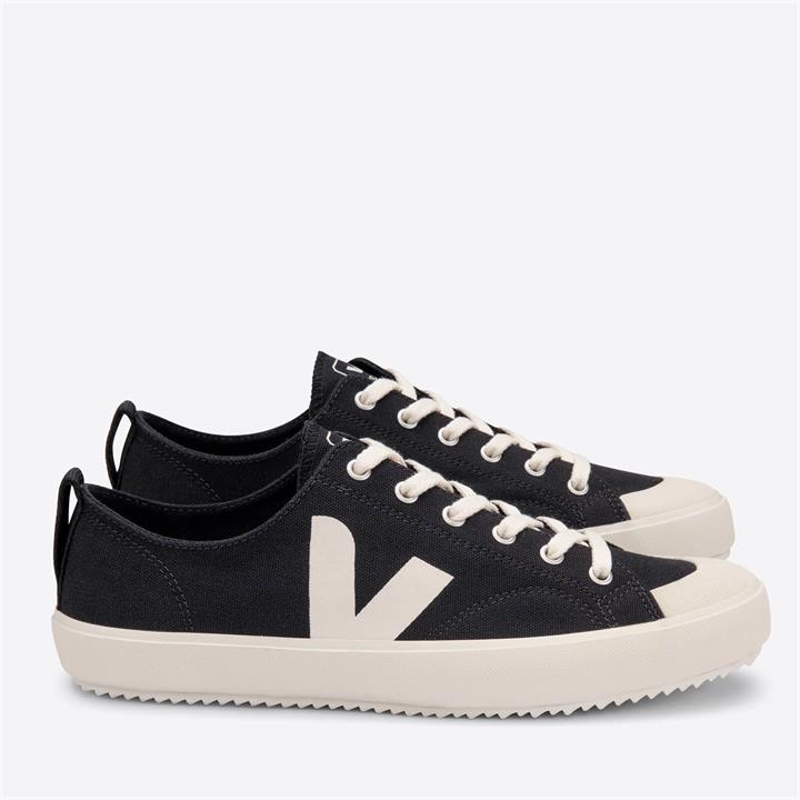 Veja Men's Nova Canvas Low Top Trainers - Black Pierre - UK 7