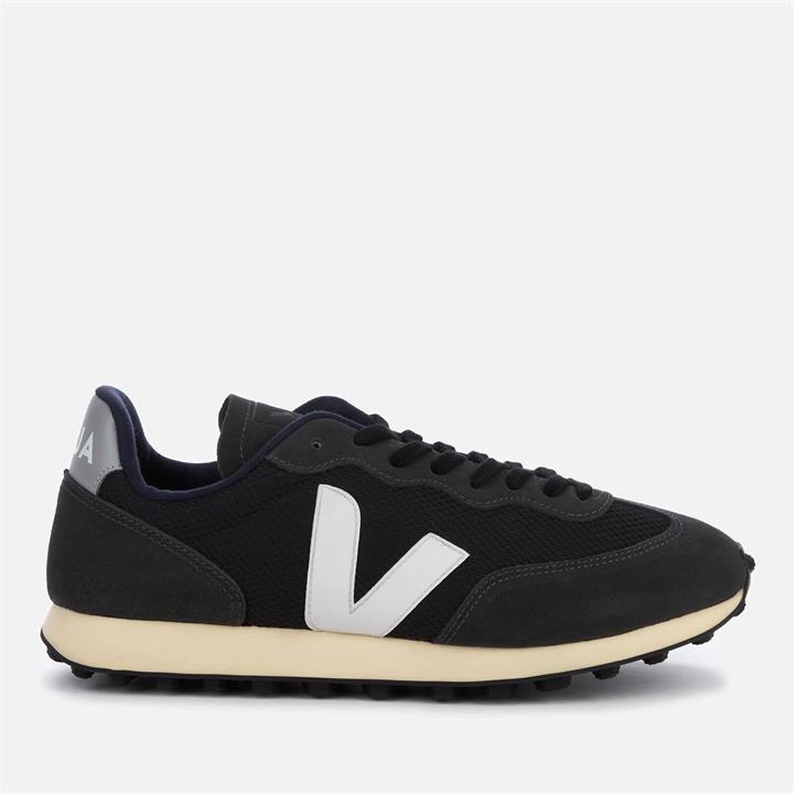 Veja Men's Rio Branco Mesh Running Style Trainers - Black/White/Oxford Grey - UK 7