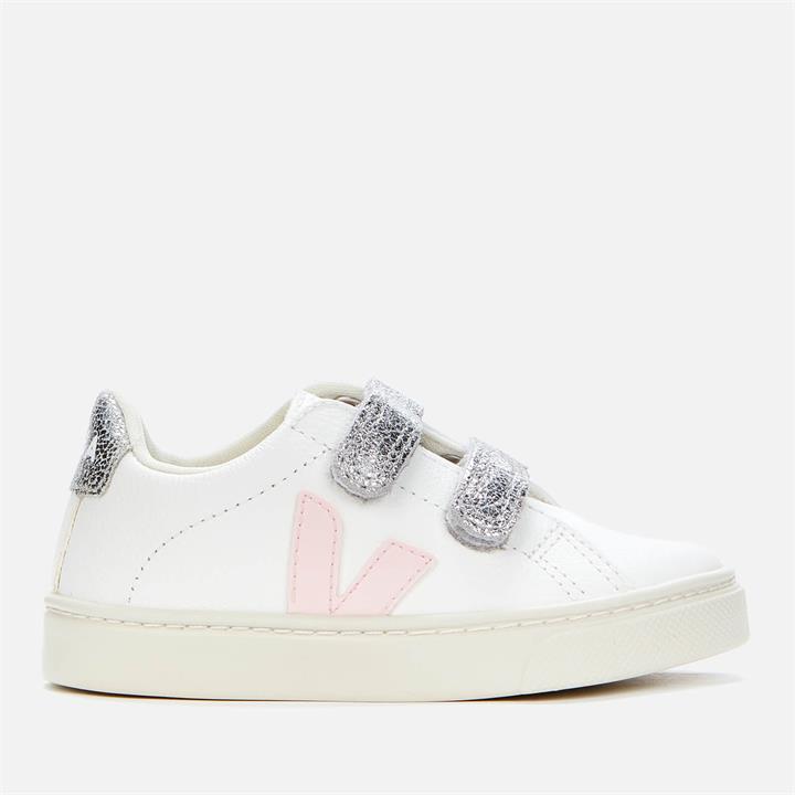 Veja Toddlers' Esplar Velcro Trainers - Extra-White Petale Silver - UK 7.5 Toddler