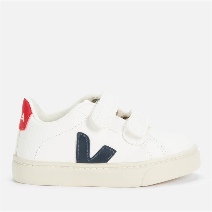Veja Toddlers' Esplar Velcro Trainers - Extra White/Nautico/Pekin - UK 6 Toddler